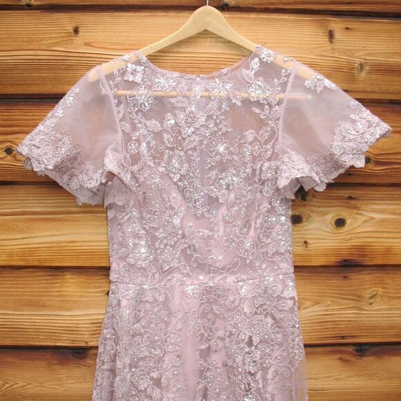 MAC DUGGAL  50665 Womens Embroidered High Neck Cap Sleeve A Line Gown - Picture 7 of 15